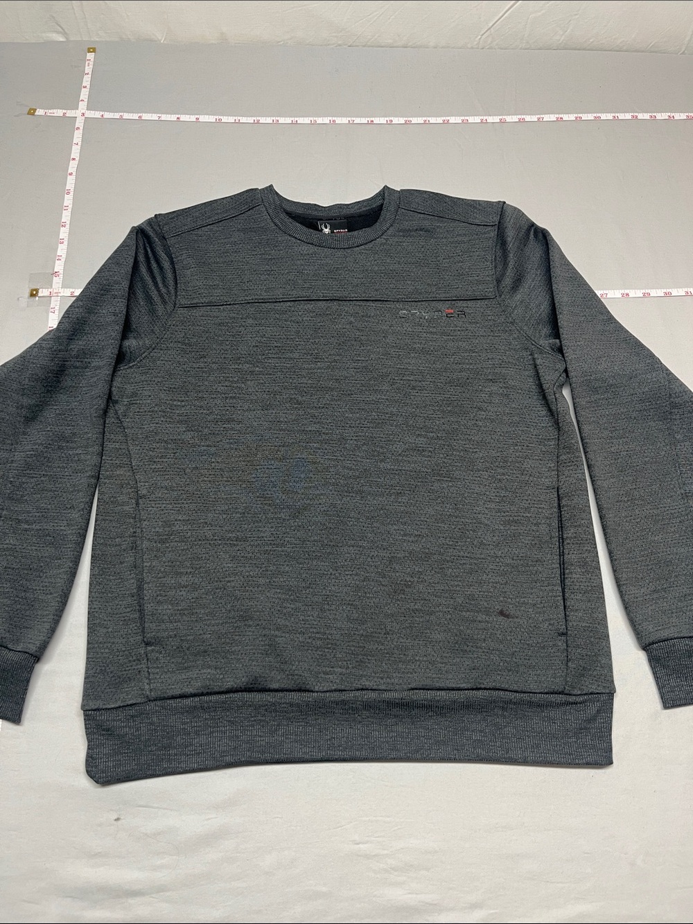 Spyder Men's Crewneck Sweater in Dark Charcoal Gray size S   1147